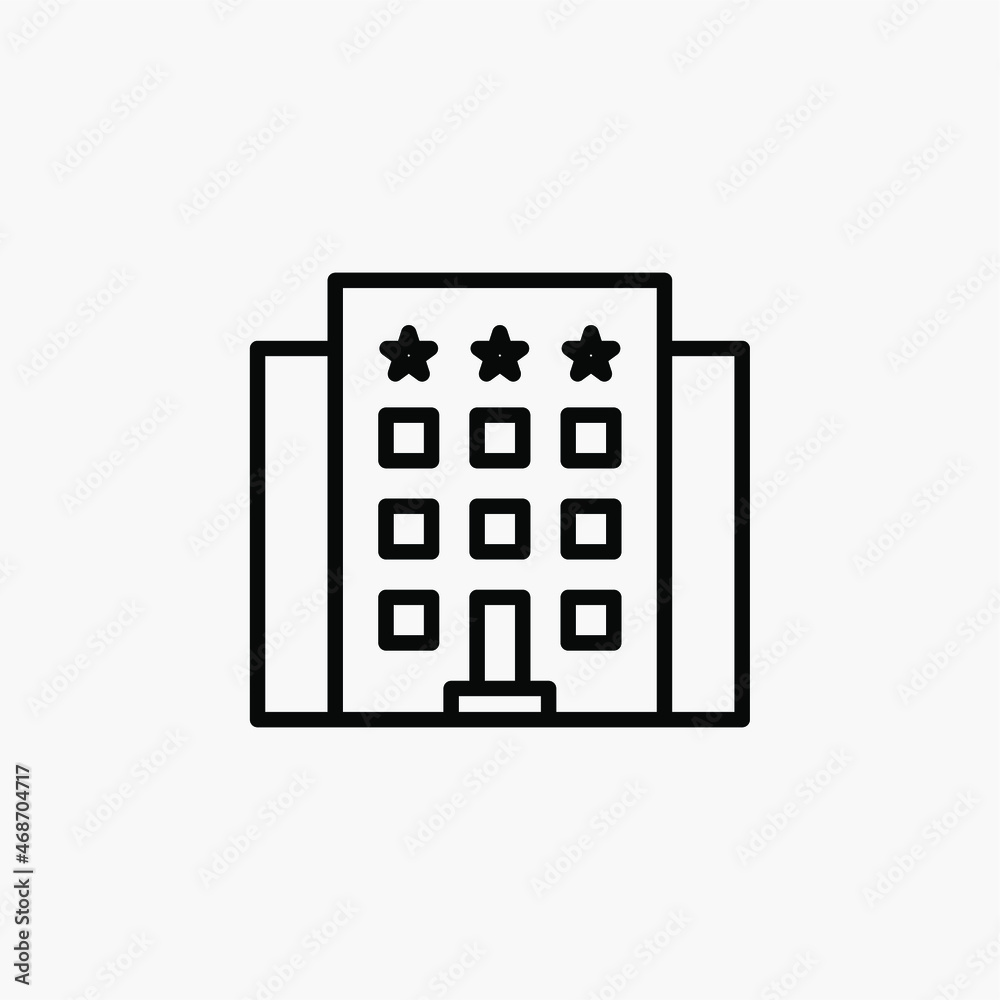Hotel, apartment, building line icon design concept