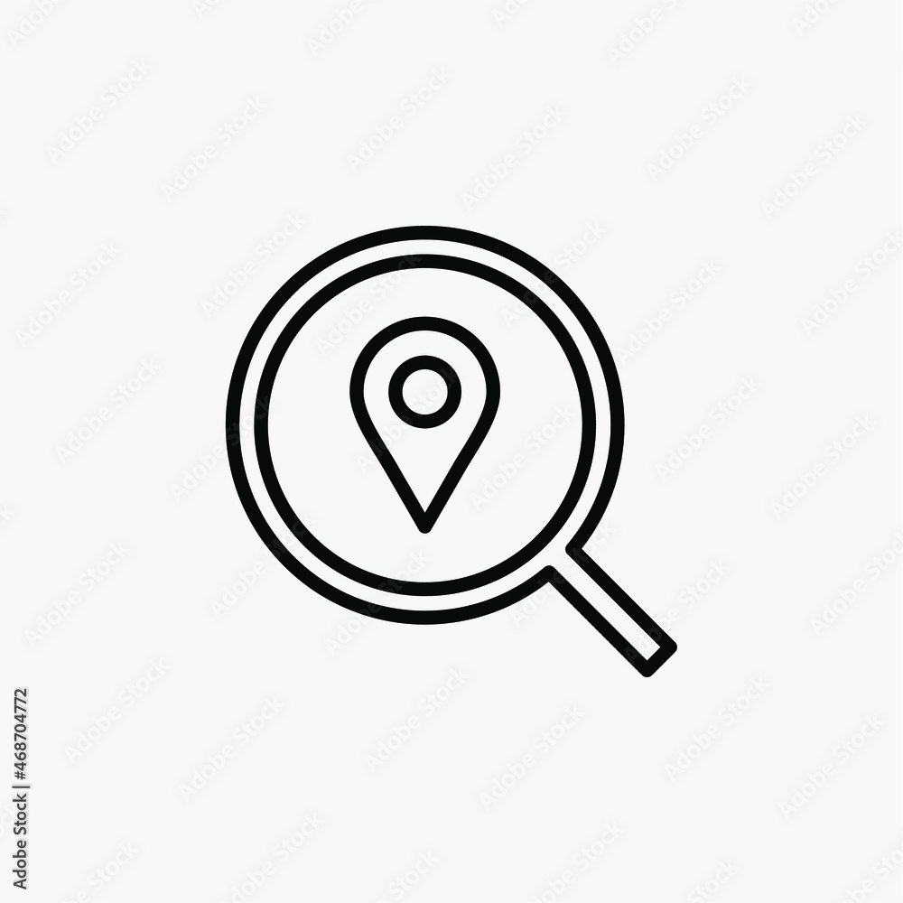 Search, Maps, GPS, location line icon design concept Search, Maps, GPS, location line icon design concept