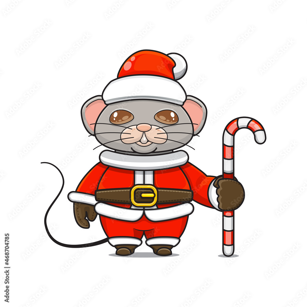 cute mouse wearing santa costume holding candy cane for christmas cute mouse wearing santa costume holding candy cane for christmas