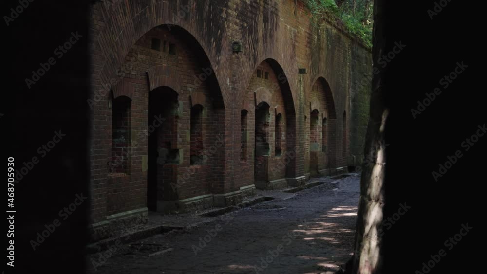 Tomogashima Island, ruins of red brick fortress on secluded island, Japan Tomogashima Island, ruins of red brick fortress on secluded island, Japan