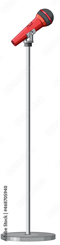 Microphone with stand on white background Microphone with stand on white background