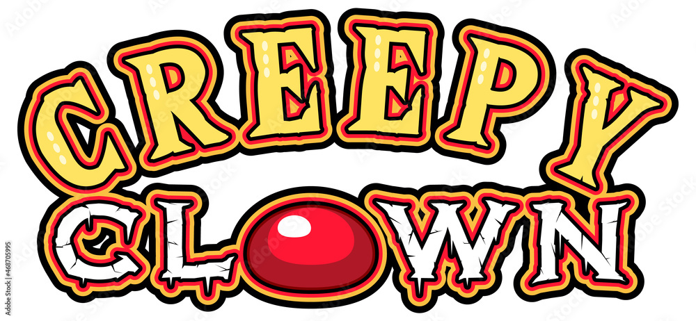 Creepy Clown word logo for Halloween