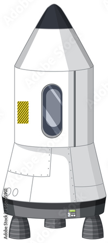 White spaceship on white background