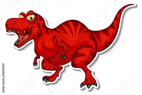 Tyrannosaurus dinosaur cartoon character sticker