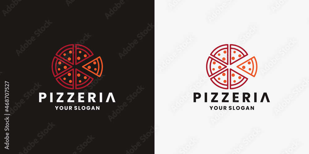 italian pizza logo design restaurant food Stock Vector | Adobe Stock