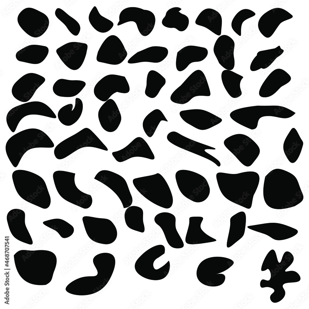 	
Random blob organic pattern spot shape. Amorphous ink blob geometric round pattern
