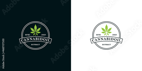 vintage marijuana logo design template