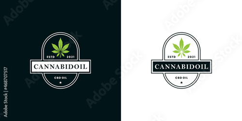 hemp logo, cannabis oil extract logo design. marijuana logo template
