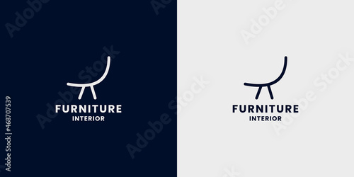 abstract chair furniture logo design home interior