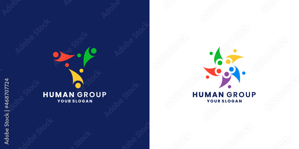 abstract human community logo design abstract human community logo design