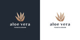 luxury aloe vera logo design with golden color