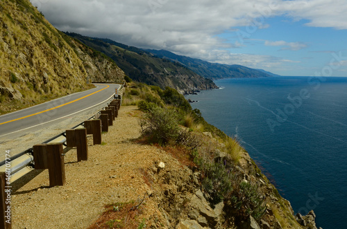 Awesome beauty, this landscape is of famous central California coast area, near Big Sur. Scenic drive with vast vistas of all that isa beautiful.