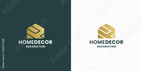 home decoration logo design combine with letter H