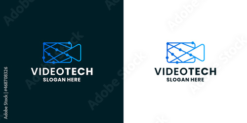 video tech, camera connect logo design for technology development