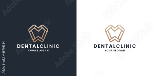 dental logo design monogram for dentistry and dental clinic