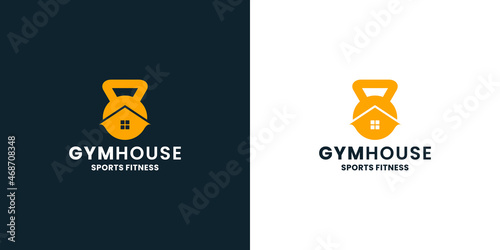 fitness house, gym house logo design