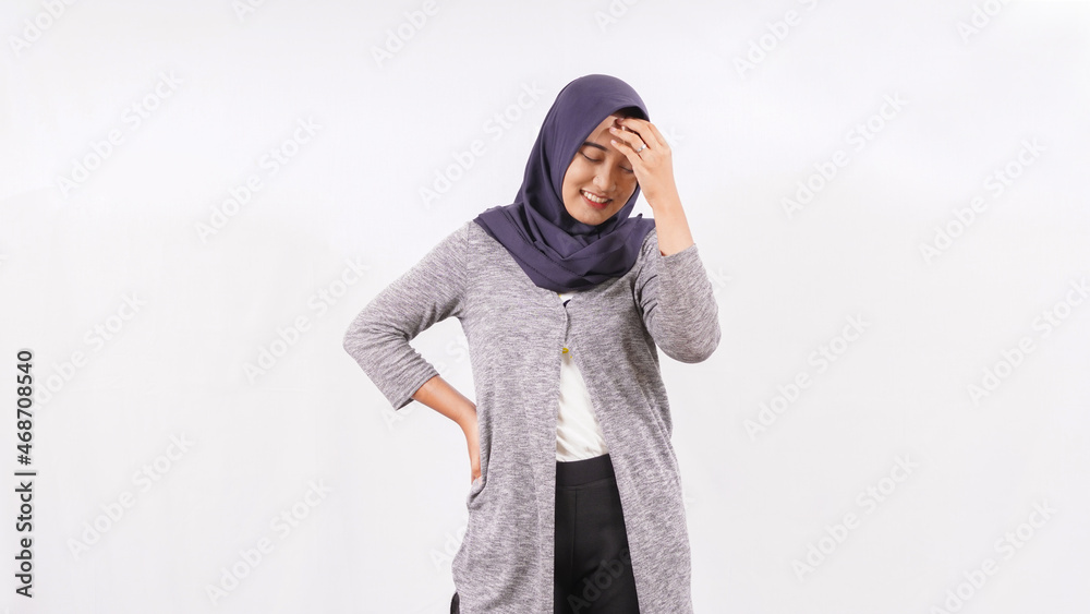 young asian woman thinking hard isolated on white background young asian woman thinking hard isolated on white background