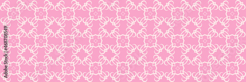 Beautiful background pattern with white decorative ornament on pink background. Wallpaper, textile design texture. Vector illustration