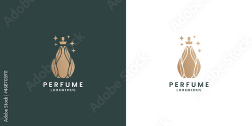 golden perfume logo design vector