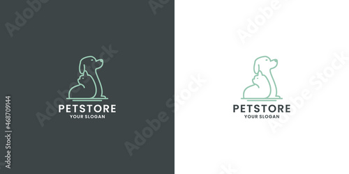 dog and cat pet logo design