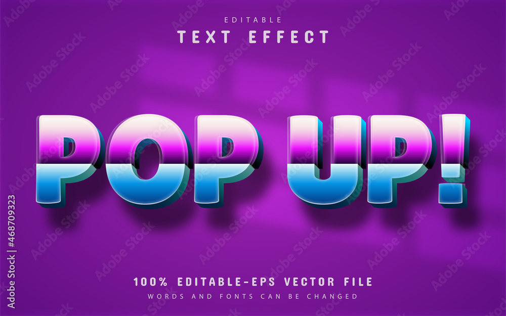 Obraz premium 3d Pop up text effect