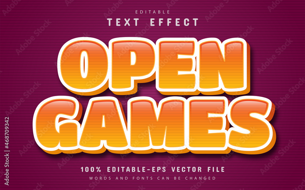 Open games text effect