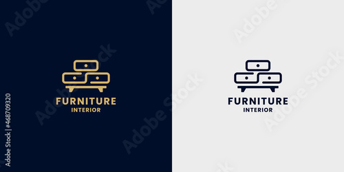 drawer furniture home interior property logo design