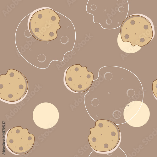 Cookie seamless pattern .Food background.Voctor illustration