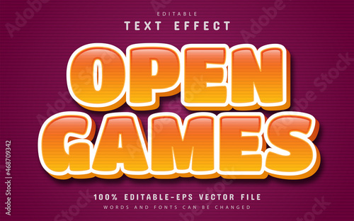 Open games text effect