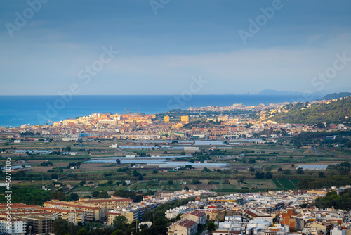 Paysage et ville de Malgrat De Mar en Espagne