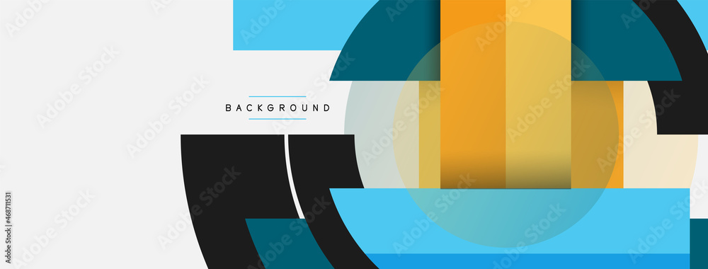 Fototapeta Round geometric shapes lines and circles. Vector template for wallpaper banner background or landing page