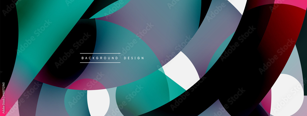 Round shapes circles and other geometric forms. Vector illustration for wallpaper banner background card or landing page Round shapes circles and other geometric forms. Vector illustration for wallpaper banner background card or landing page