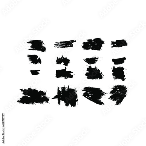 Collection of vector brush hand drawn graphic element. Set of vector brush strokes isolated on white background. vector illustration