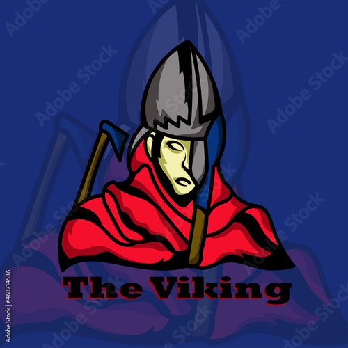 Viking esport logo ilustration template. photo