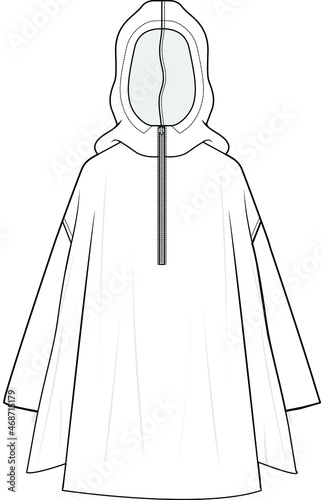 poncho hoodie vector illustration photo