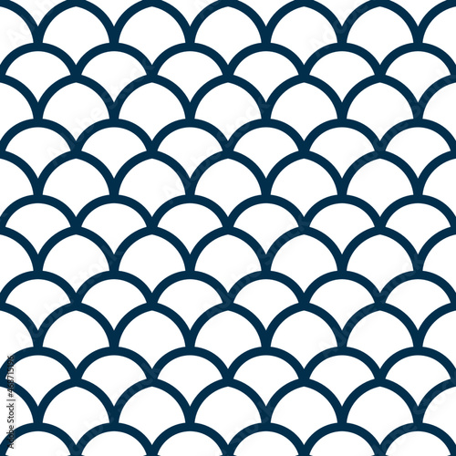 Wave japanese Seamless Pattern simple wave pattern in blue
