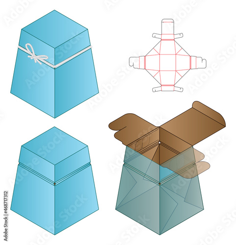 Box packaging die cut template design. 3d mock-up