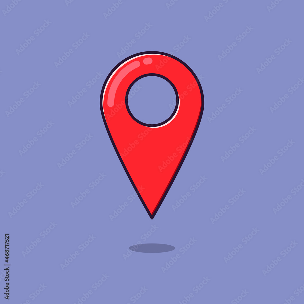 Pin cartoon style icon illustration Pin cartoon style icon illustration