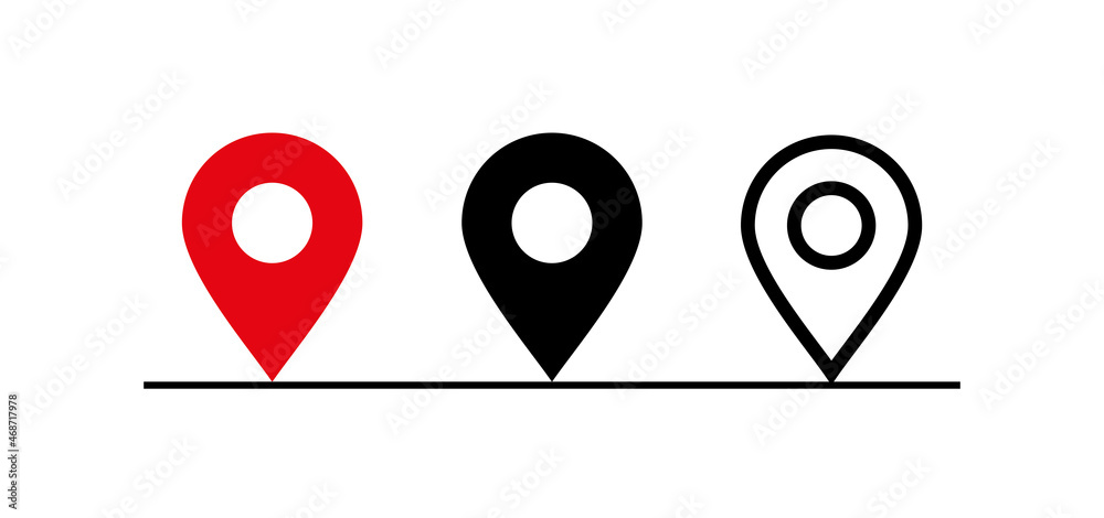 A set of geolocation map labels, marker. Map pointer icon. Address designation. GPS location symbol. Pin point sign. Raster pictogram. A set of geolocation map labels, marker. Map pointer icon. Address designation. GPS location symbol. Pin point sign. Raster pictogram.