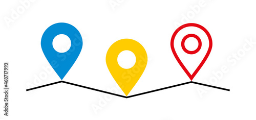 Fotografi A set of geolocation map labels, marker
