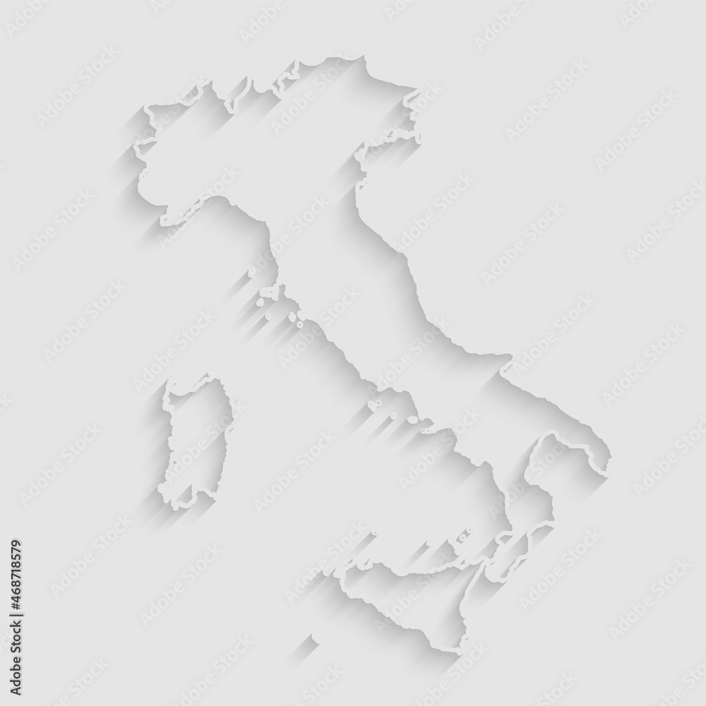 Vector outline map Italy with creative shadow Vector outline map Italy with creative shadow