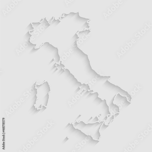 Vector outline map Italy with creative shadow