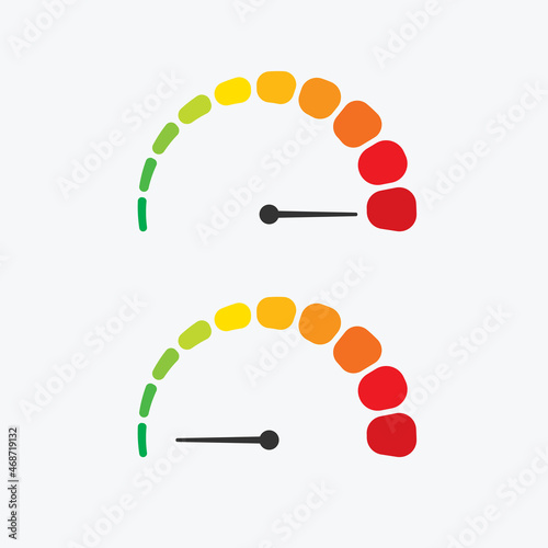 Speedometer icon. green to red color. vector icon illustration