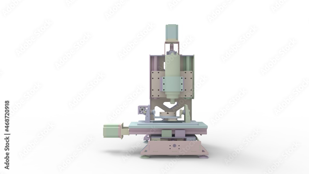 3D rendering of a cnc drilling milling machine technical and technology machinery