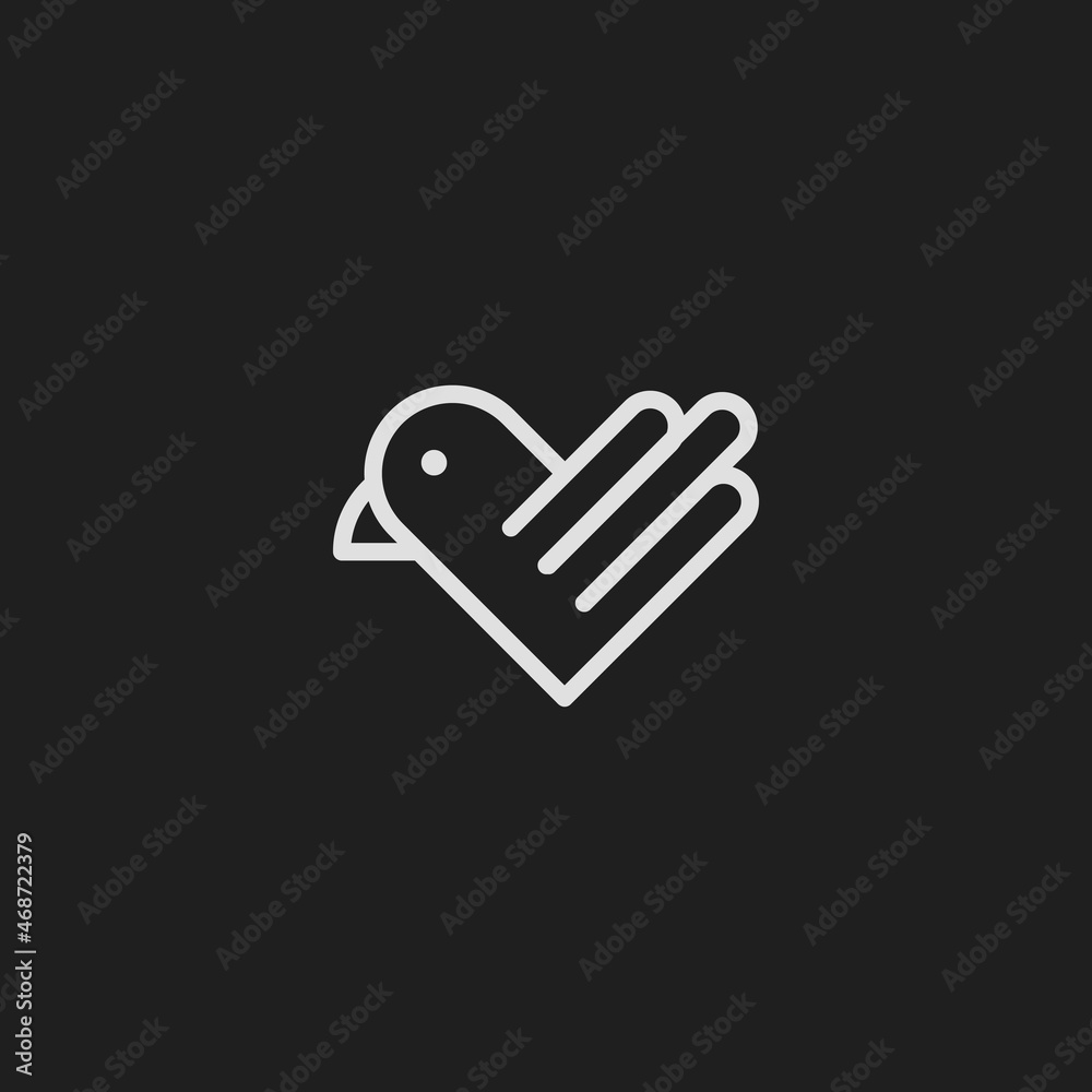 Bird love Logo. Modern Heart Line Logo. Love Identity Brand and App Icon Symbol. Commercial Concept Set Template Vector Bird love Logo. Modern Heart Line Logo. Love Identity Brand and App Icon Symbol. Commercial Concept Set Template Vector