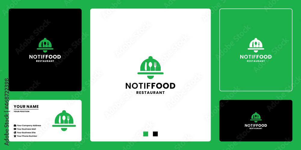 food notification icon logo design for restaurant and healthy
