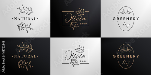 golden branding logo design collection boutique