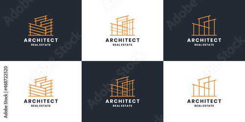 building construction, architect logo design collection. for real estate, contractor.