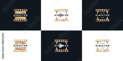 director editing film logo design collection