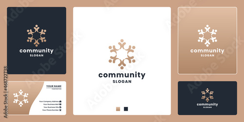 minimal elegance community logo design for people team, group